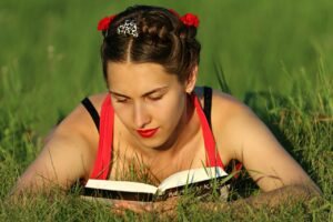 book, young woman, reading