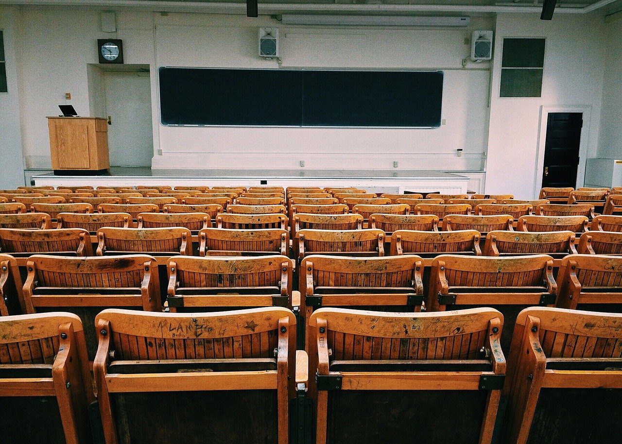 classroom, lecture hall, college